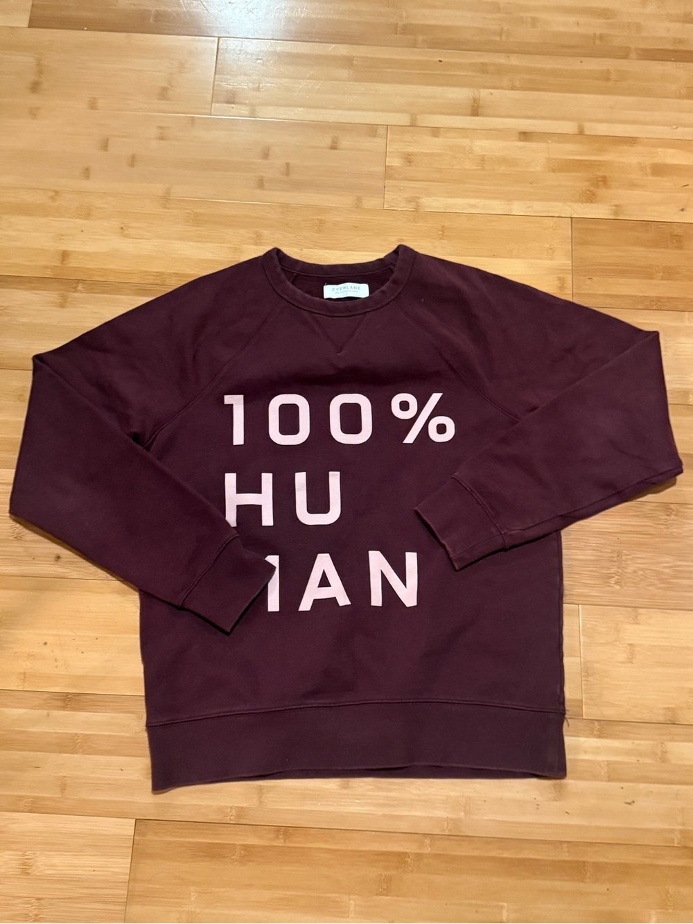 Everlane 100% Human Graphic Crewneck Sweatshirt - Deep Burgundy Size S